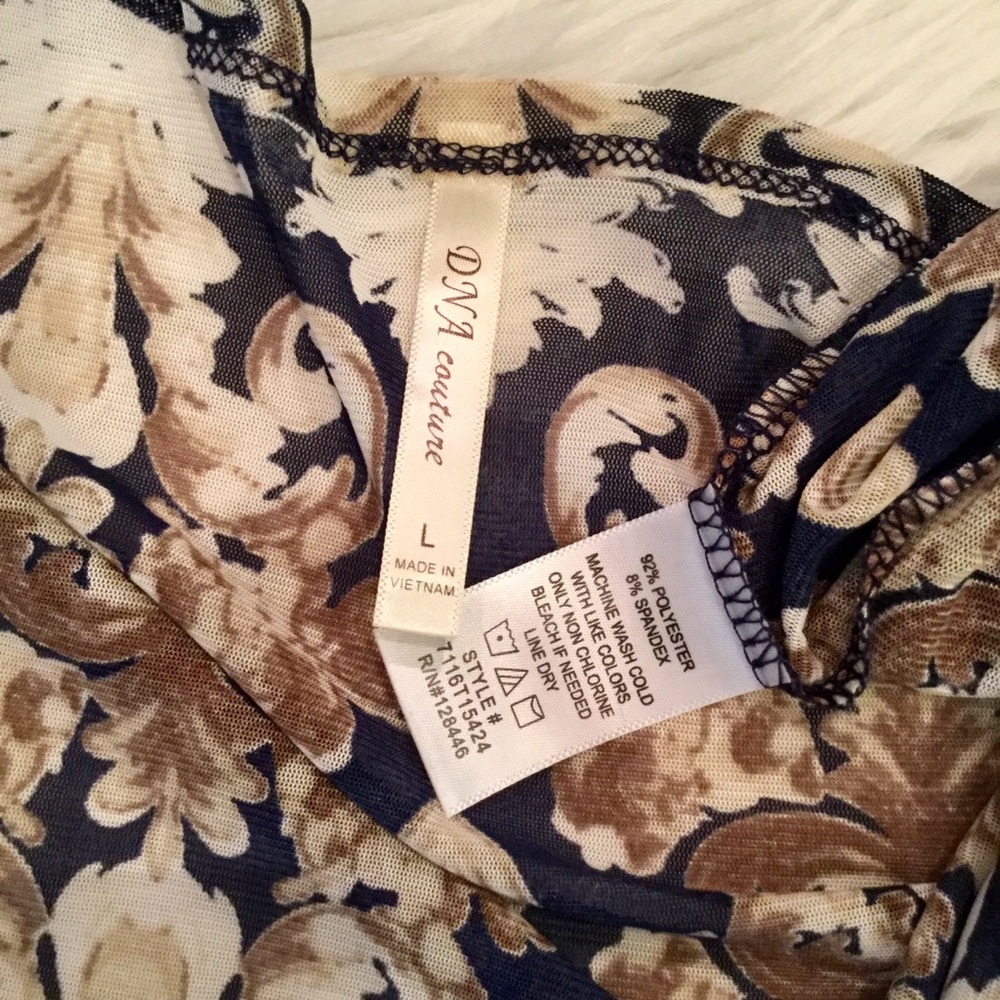 Navy Mesh Scroll Print Kimono Cardigan - Picture 6 of 8